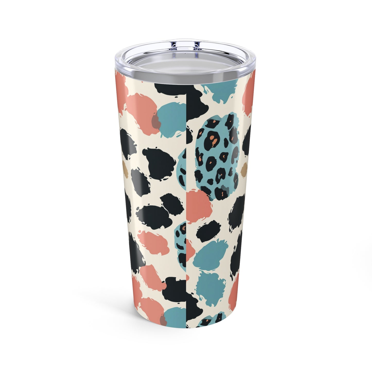 20oz Leopard Print Tumbler — Colorful Pastel Animal Print Travel Cup