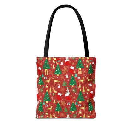 Festive Christmas Tote Bag - Holiday Shopping, Gift Bag, Reusable Tote for Merry Gatherings, Christmas Parties, Santa Lovers