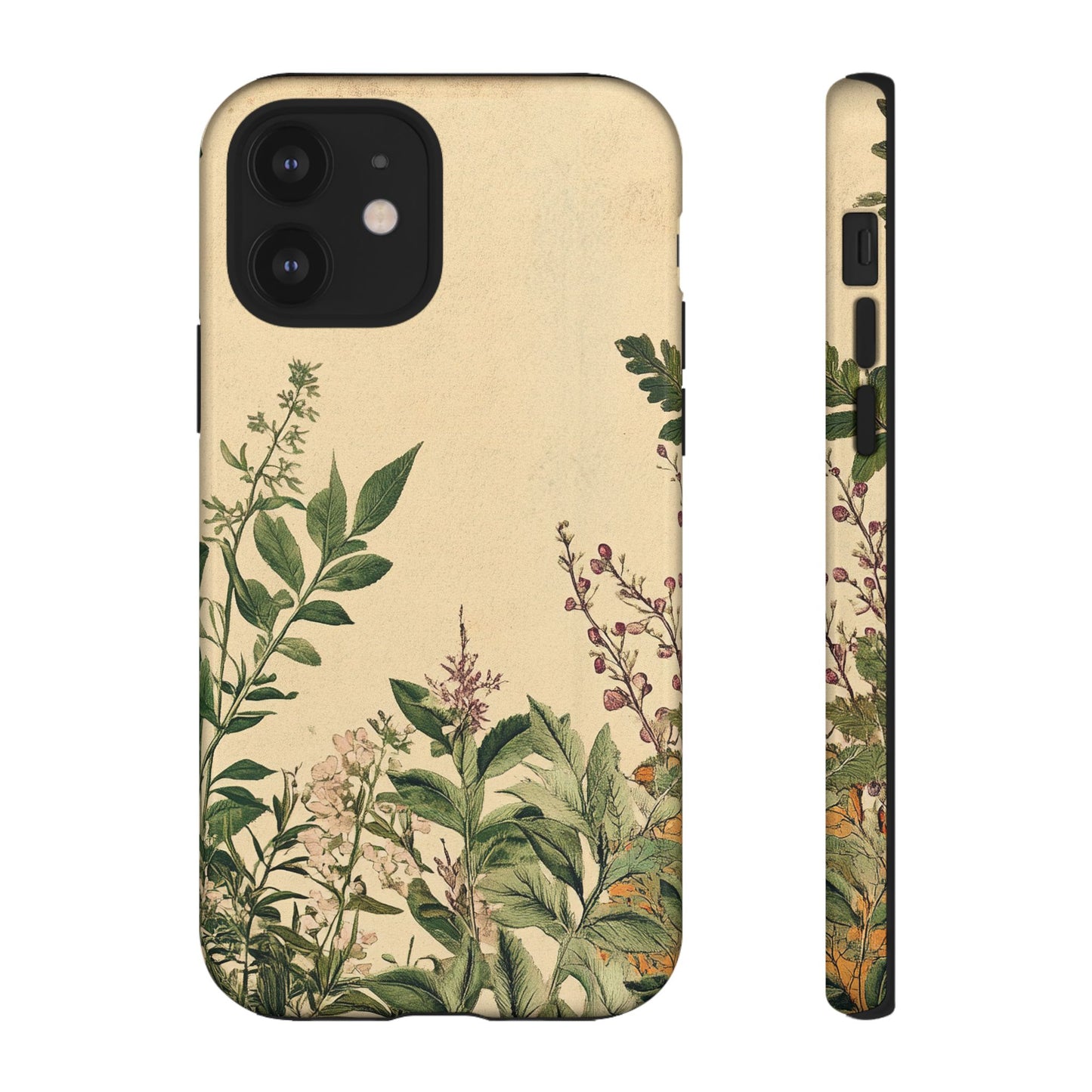 Floral Vintage Tough Case – Botanical Protective Phone Cover,Plants Lovers