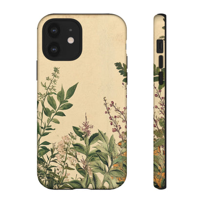 Floral Vintage Tough Case – Botanical Protective Phone Cover,Plants Lovers