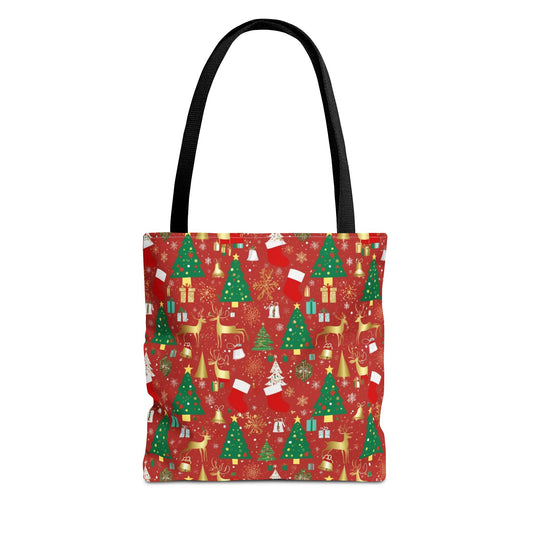 Festive Christmas Tote Bag - Holiday Shopping, Gift Bag, Reusable Tote for Merry Gatherings, Christmas Parties, Santa Lovers