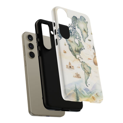 Hard Phone Case — Watercolor Fantasy Map Castle Design