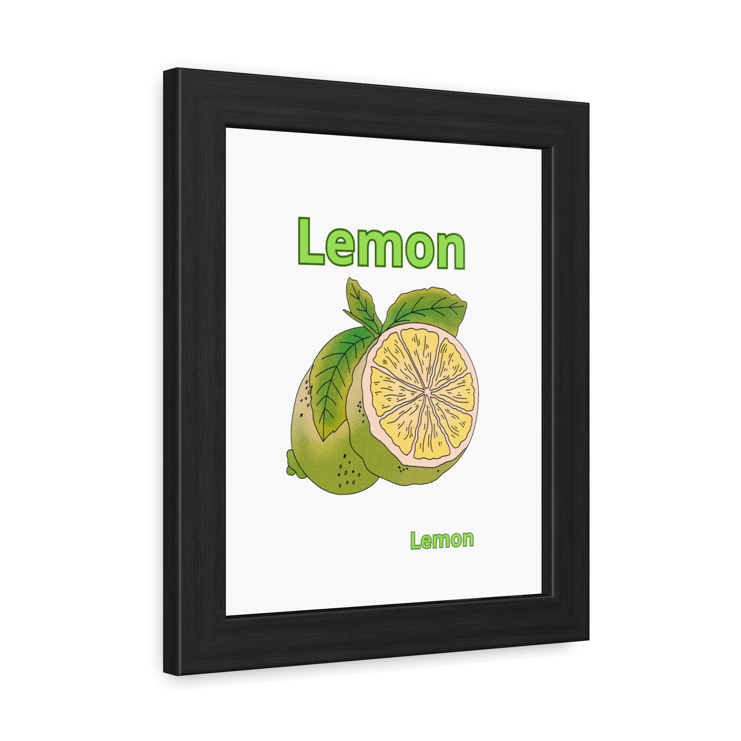 Lemon Framed Poster, Bright Home Decor, Kitchen Art, Gift for Citrus Lovers, Fresh Farmhouse Style