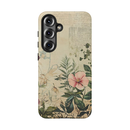 Floral Vintage Tough Case – Botanical Protective Phone Cover,Plants Lovers