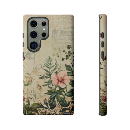 Floral Vintage Tough Case – Botanical Protective Phone Cover,Plants Lovers