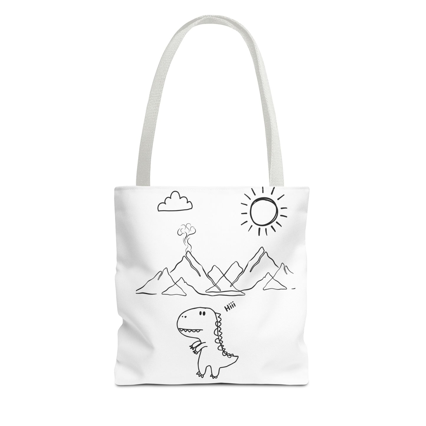 Tote Bag .Dinosaurs,white and black , perfect for gifts for her, perfect gifts for him.