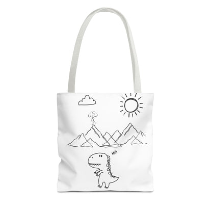 Tote Bag .Dinosaurs,white and black , perfect for gifts for her, perfect gifts for him.