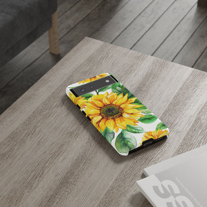 Sunflower Tough Phone Case — Bright Floral Protective Cover