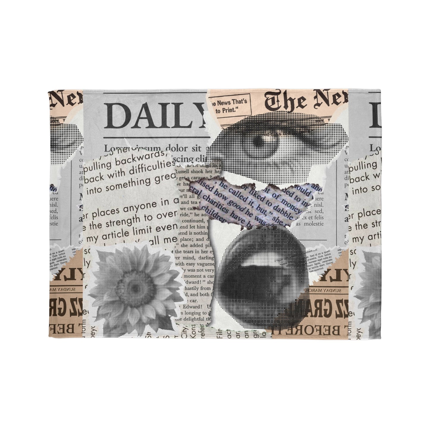 Artistic Polyester Blanket with Newspaper Design, Cozy Throw Blanket for Home Decor, Unique Gift for Art Lovers, Soft Bedspread, Warm [...]