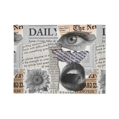 Artistic Polyester Blanket with Newspaper Design, Cozy Throw Blanket for Home Decor, Unique Gift for Art Lovers, Soft Bedspread, Warm [...]