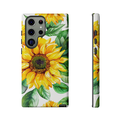 Sunflower Tough Phone Case — Bright Floral Protective Cover