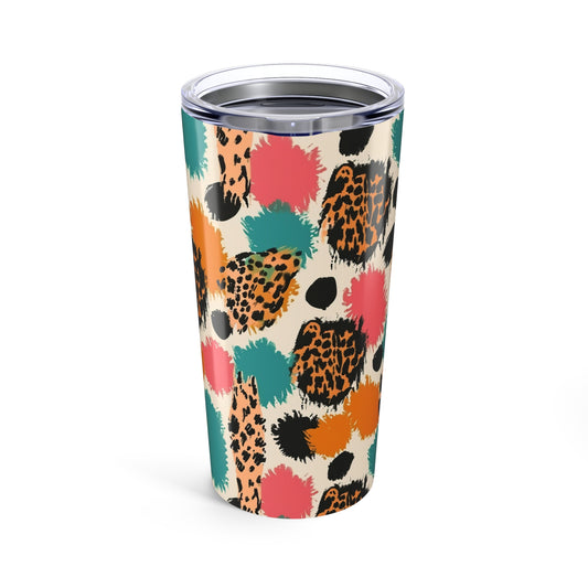 20oz Colorful Leopard Print Tumbler - Insulated Travel Cup