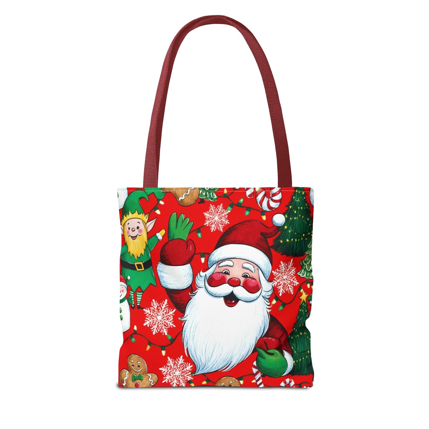 Festive Santa Tote Bag, Christmas Gift Bag, Holiday Shopping Tote, Cute Santa Bag, Merry Christmas Tote