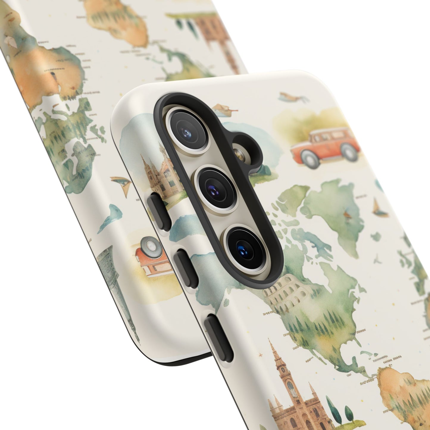 Hard Phone Case — Watercolor Fantasy Map Castle Design