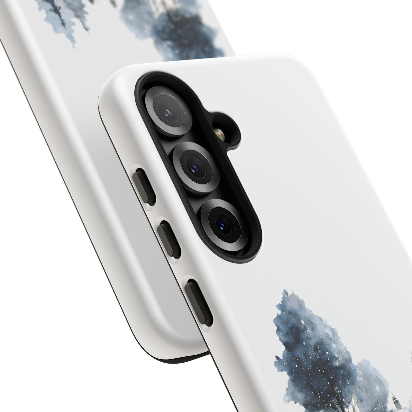 Nature-Inspired Tough Phone Case with Winter Cabin Design