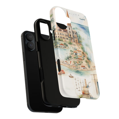 Hard Phone Case — Watercolor Fantasy Map Castle Design