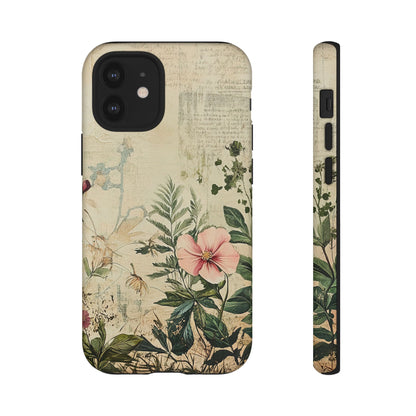 Floral Vintage Tough Case – Botanical Protective Phone Cover,Plants Lovers