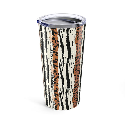 20oz Leopard Stripe Tumbler — Insulated Animal Print Travel Cup