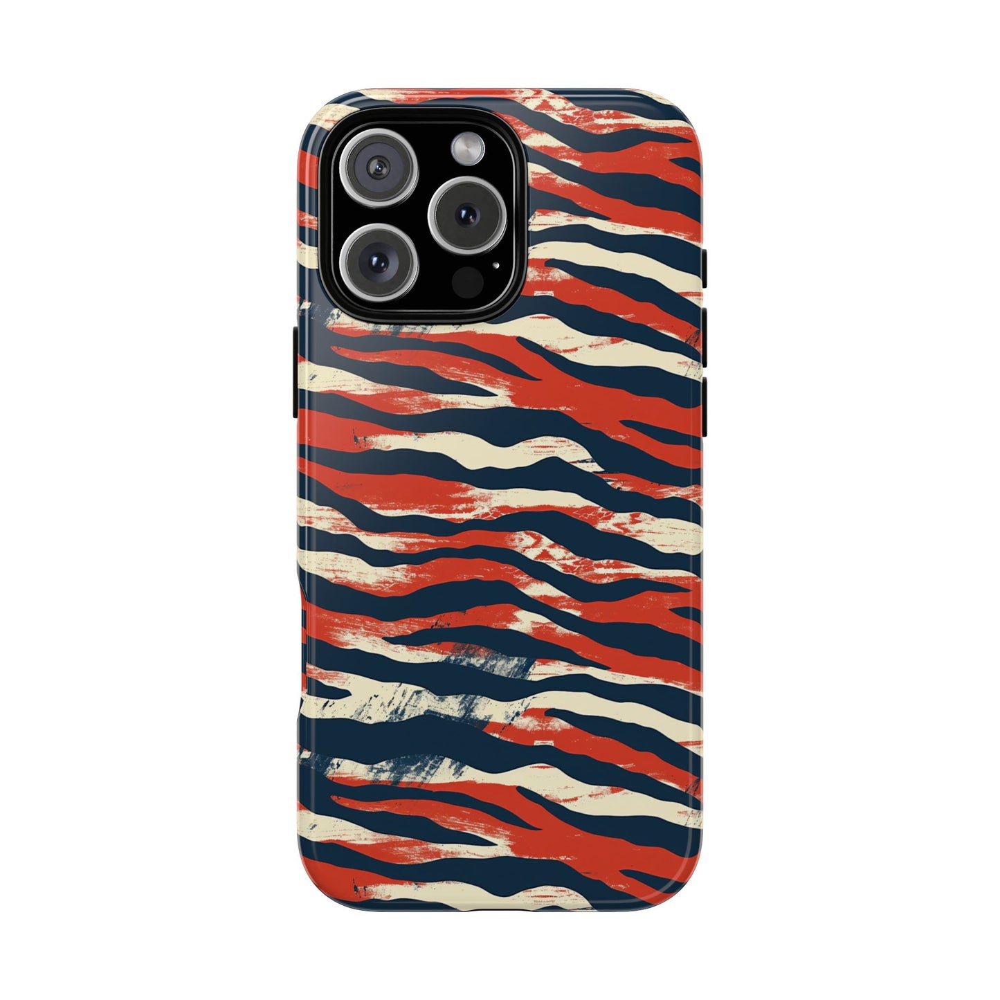 Patriotic Red White Blue Zebra Phone Case,Africa Pattern