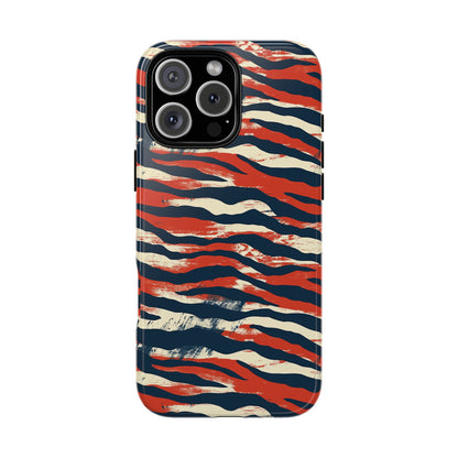 Patriotic Red White Blue Zebra Phone Case,Africa Pattern