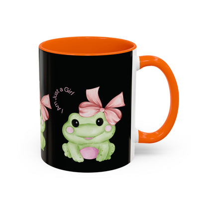 Cute Frog Accent Coffee Mug - Perfect for Girls, Gift for Coffee Lovers, Funny Frog Mug, Animal Lover Gift, Office Mug
