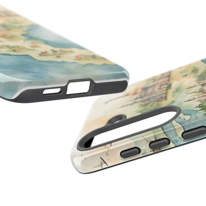 Hard Phone Case — Watercolor Fantasy Map Castle Design