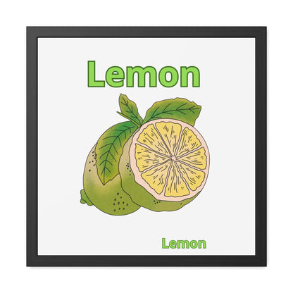 Lemon Framed Poster, Bright Home Decor, Kitchen Art, Gift for Citrus Lovers, Fresh Farmhouse Style
