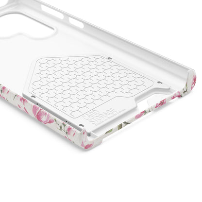 Chic Floral Phone Case with Card Holder for Princesses, Cute Floral Design, Gift for Her
