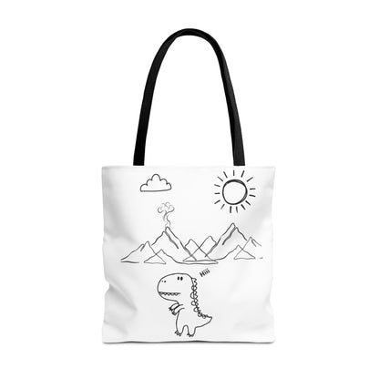 Tote Bag .Dinosaurs,white and black , perfect for gifts for her, perfect gifts for him.