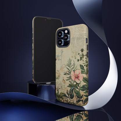 Floral Vintage Tough Case – Botanical Protective Phone Cover,Plants Lovers