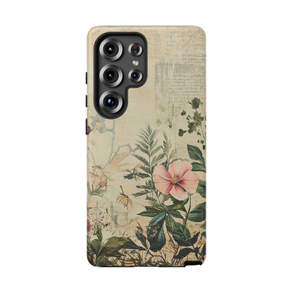 Floral Vintage Tough Case – Botanical Protective Phone Cover,Plants Lovers