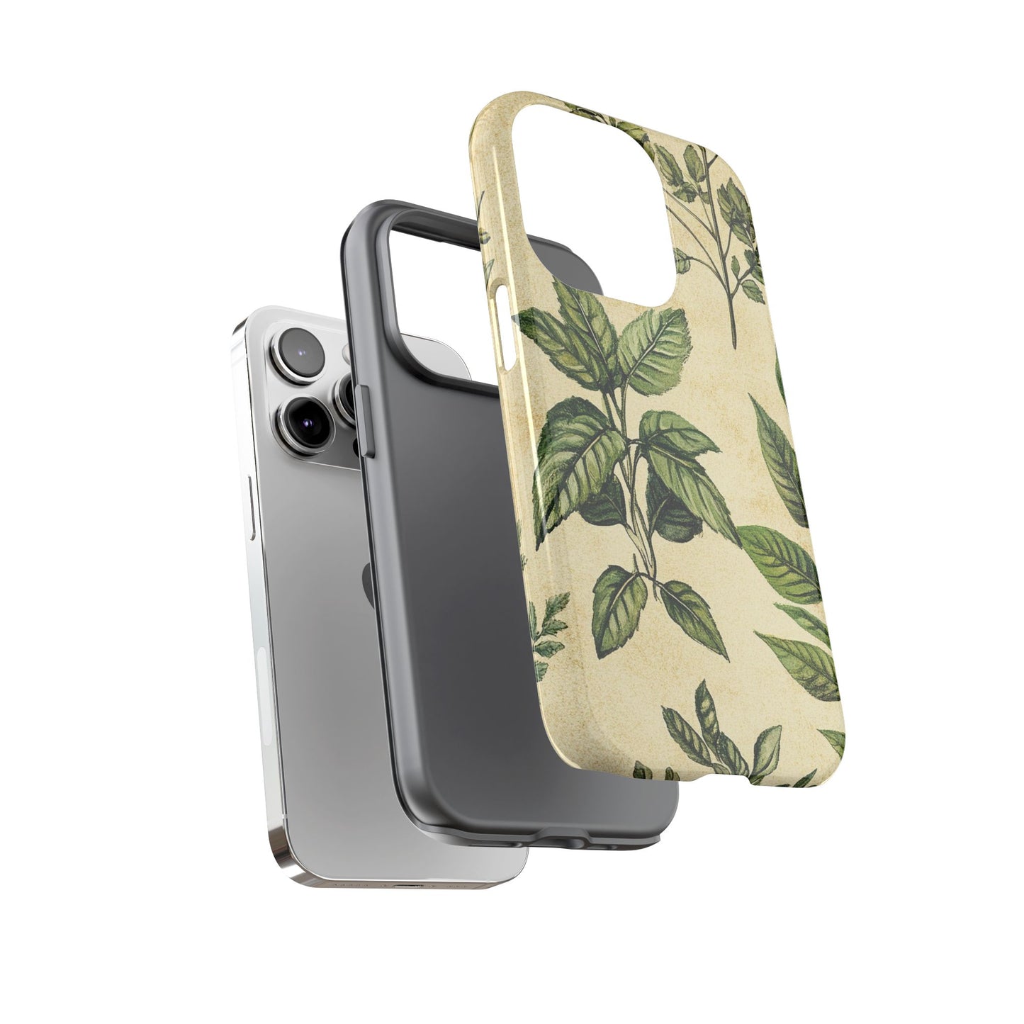 Botanical Leaves Tough Phone Case — Vintage Green Plant Print