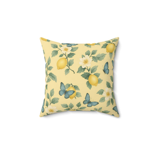 Lemon Blossom Decorative Pillow - Bright and Cheerful Accent Cushion for Home, Garden, or Summer Celebration