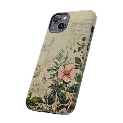 Floral Vintage Tough Case – Botanical Protective Phone Cover,Plants Lovers