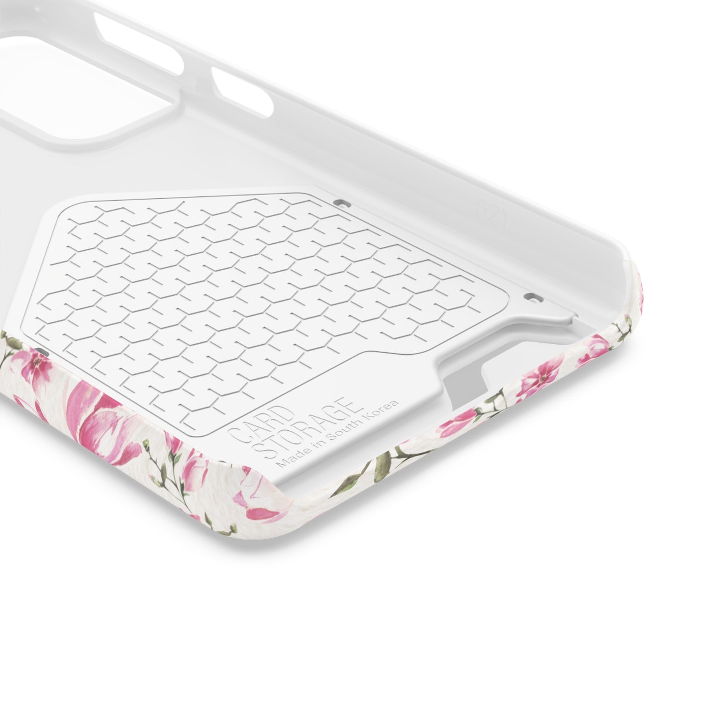 Chic Floral Phone Case with Card Holder for Princesses, Cute Floral Design, Gift for Her