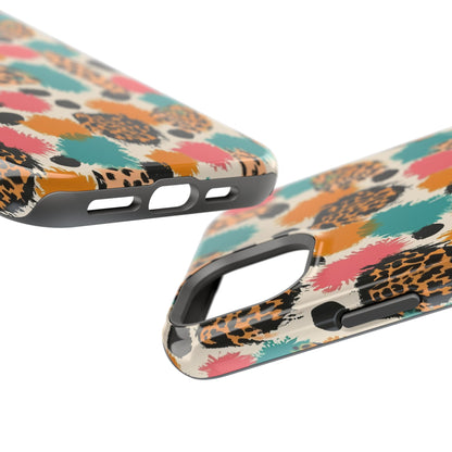 Leopard Splash Magnetic Impact Phone Case — Colorful Abstract Animal Print