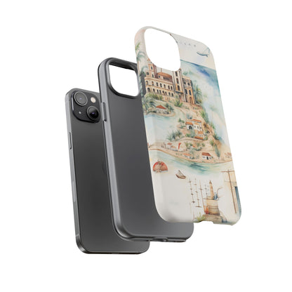 Hard Phone Case — Watercolor Fantasy Map Castle Design