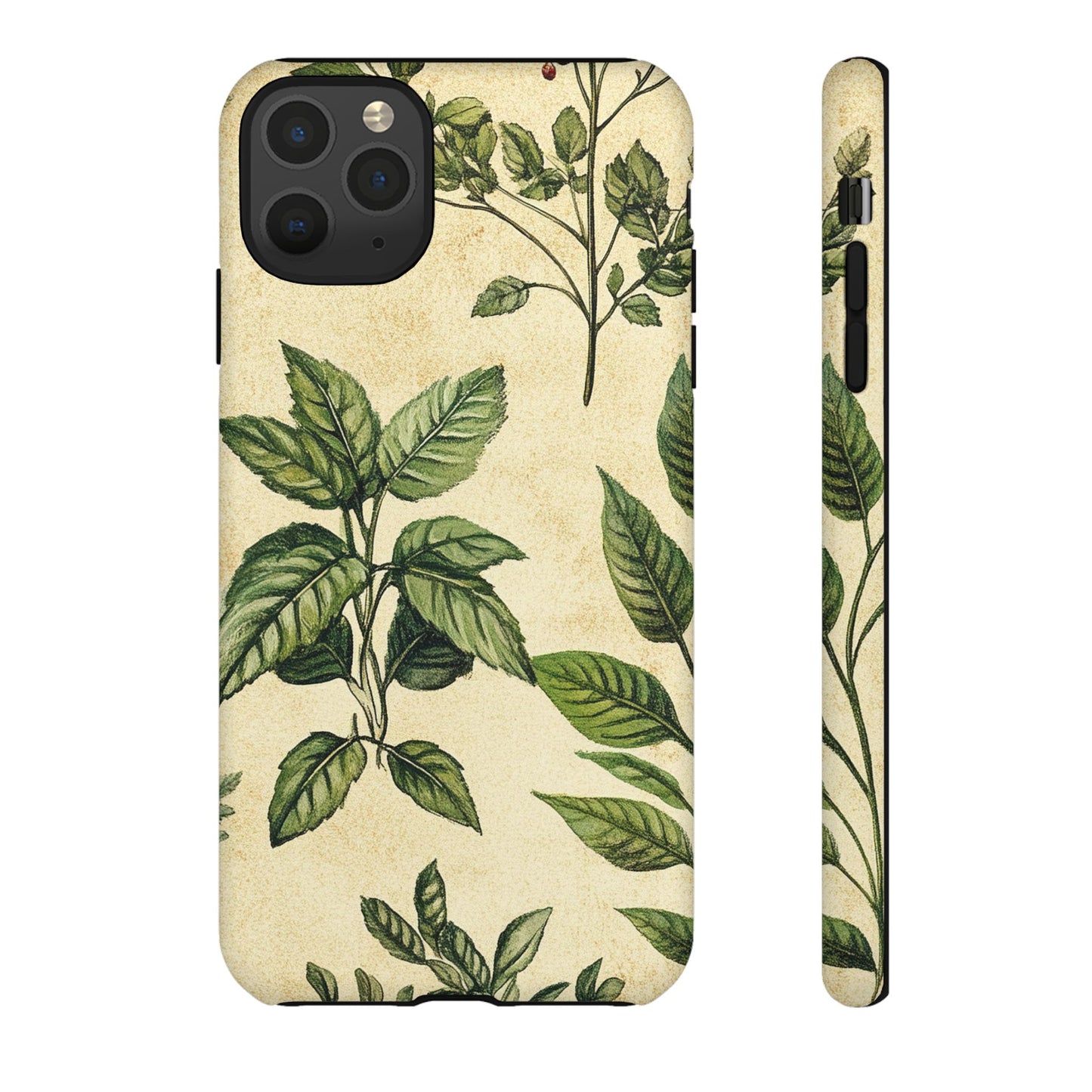 Botanical Leaves Tough Phone Case — Vintage Green Plant Print