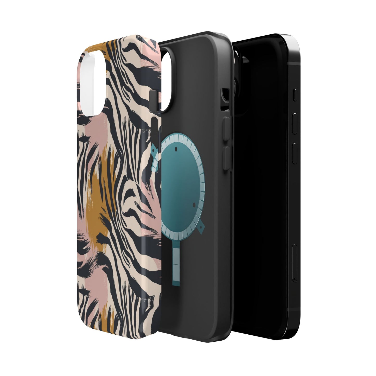 Zebra Brushstroke Magnetic Impact Phone Case,Africa Pattern