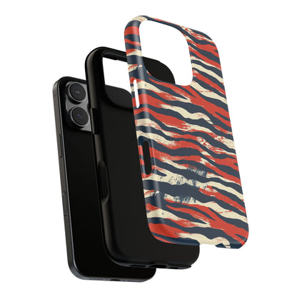 Patriotic Red White Blue Zebra Phone Case,Africa Pattern