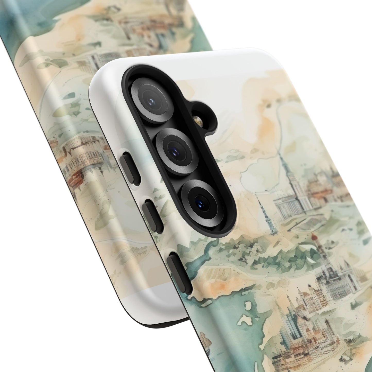 Hard Phone Case — Watercolor Fantasy Map Castle Design