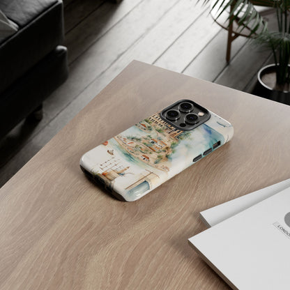 Hard Phone Case — Watercolor Fantasy Map Castle Design