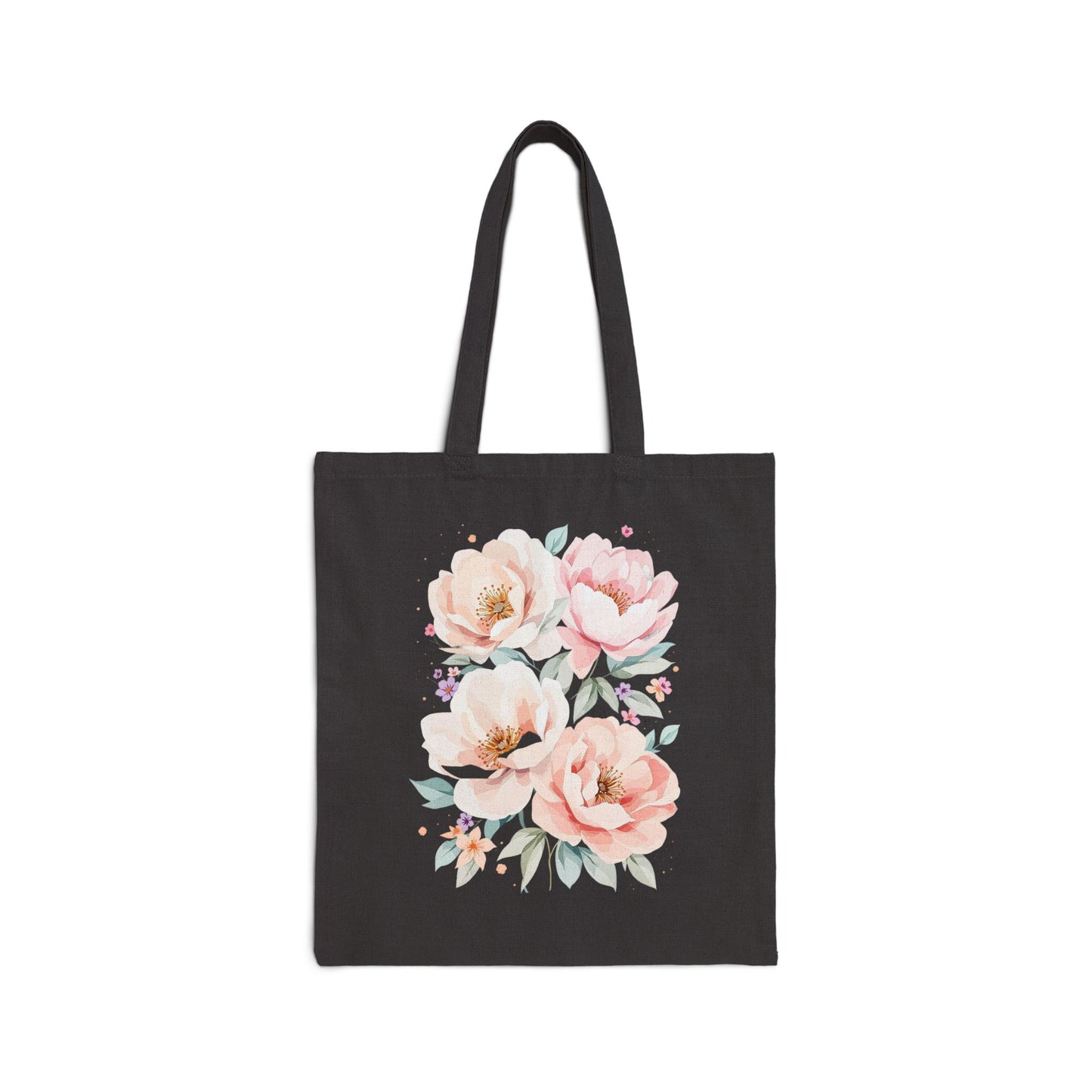 Canvas Tote Bag — Watercolor Wildflower Bouquet Print