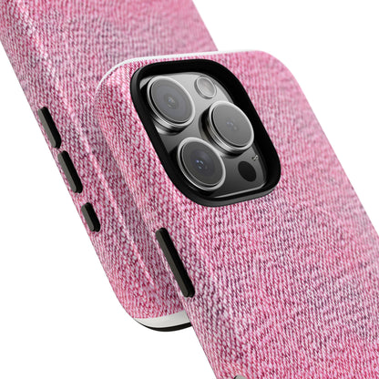 Pink Textured Tough Magnetic Phone Case — Durable Magnetic Snap-On iPhone Cover