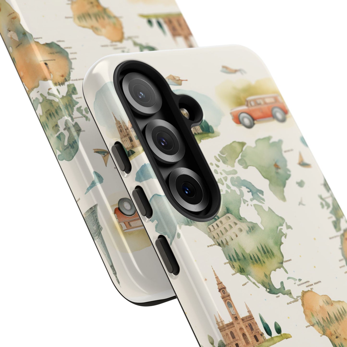 Hard Phone Case — Watercolor Fantasy Map Castle Design
