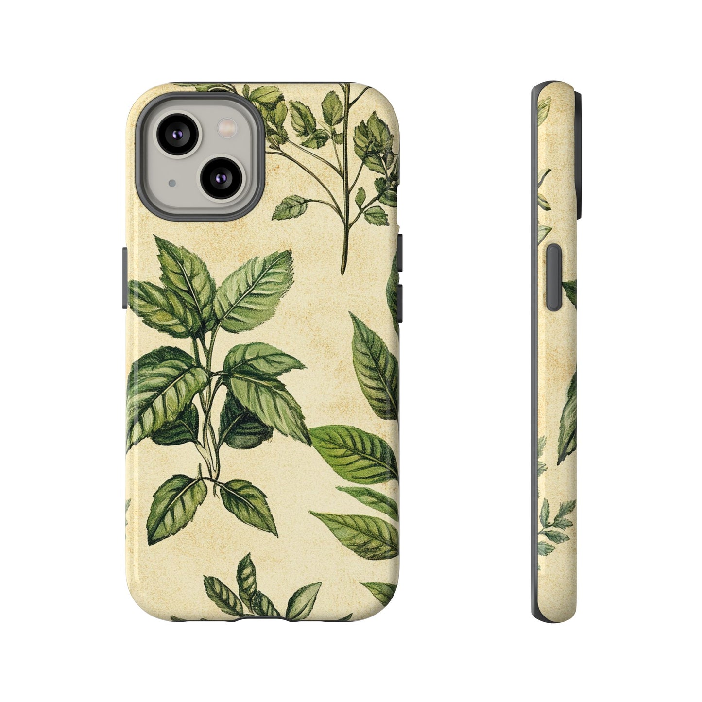 Botanical Leaves Tough Phone Case — Vintage Green Plant Print