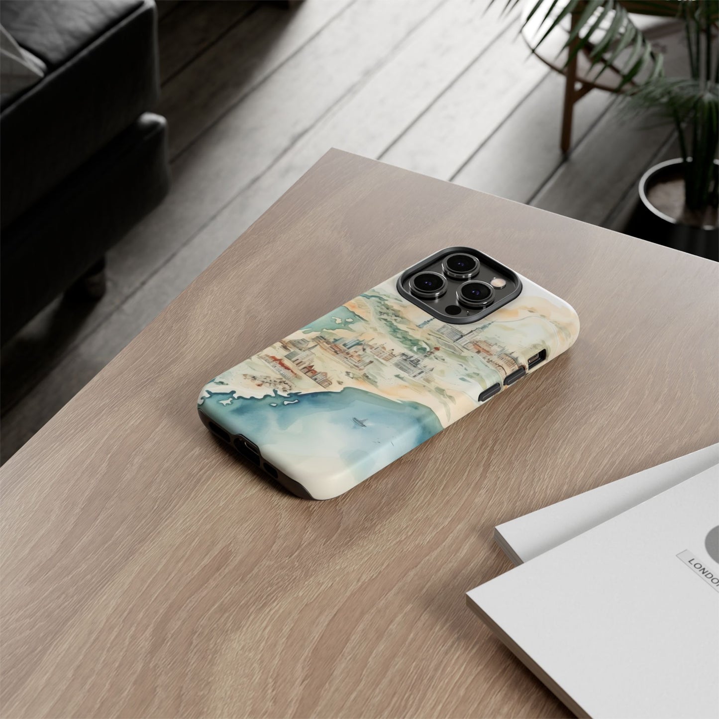 Hard Phone Case — Watercolor Fantasy Map Castle Design