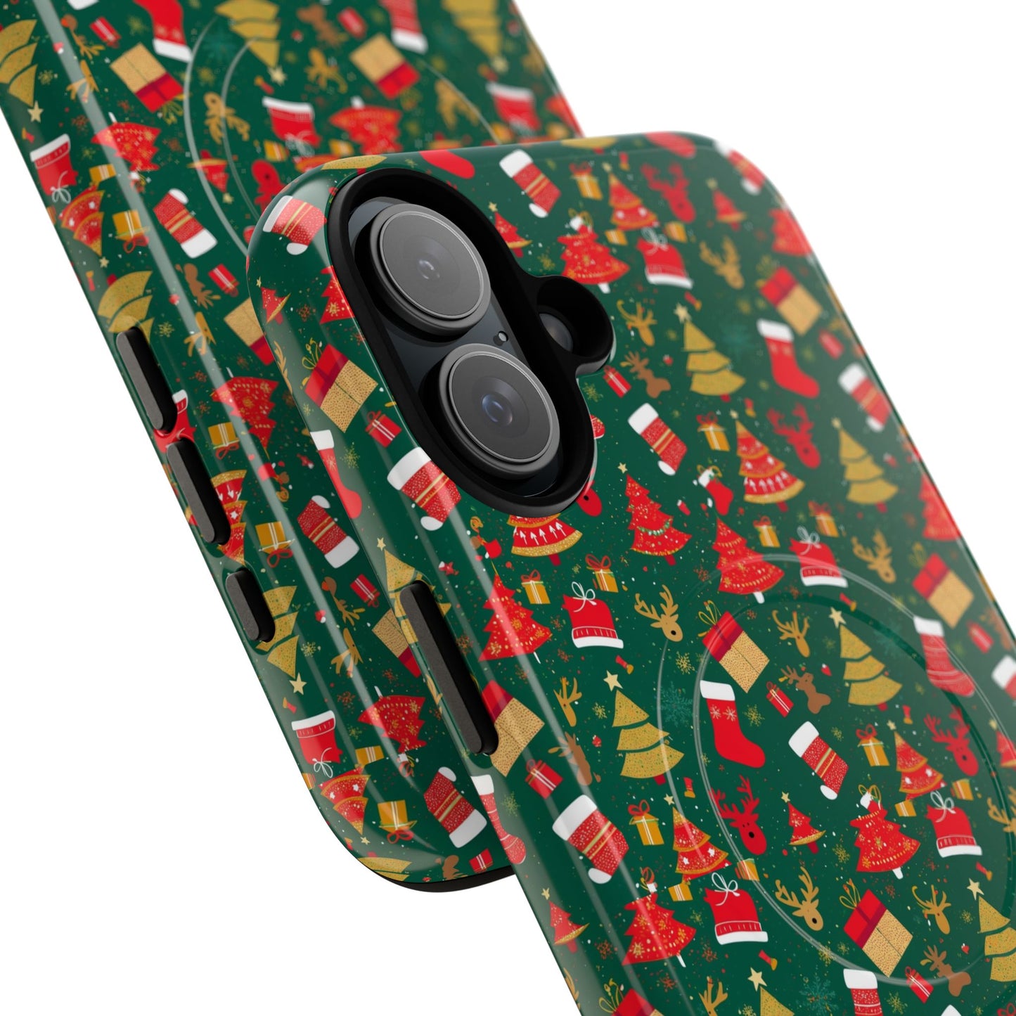 Christmas Tough Magnetic Phone Case | Festive Holiday Accessory | Cute Santa & Tree Design, Gift for Him/Her, Seasonal Tech