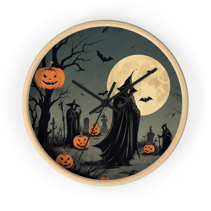Spooky Halloween Wall Clock, Halloween Decor, Witch Clock, Pumpkin Wall Art, Haunted House Decoration, Fall Home Decor