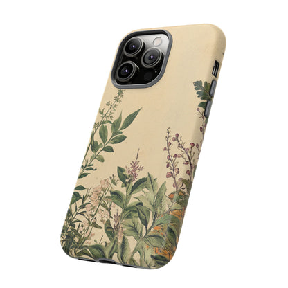 Floral Vintage Tough Case – Botanical Protective Phone Cover,Plants Lovers